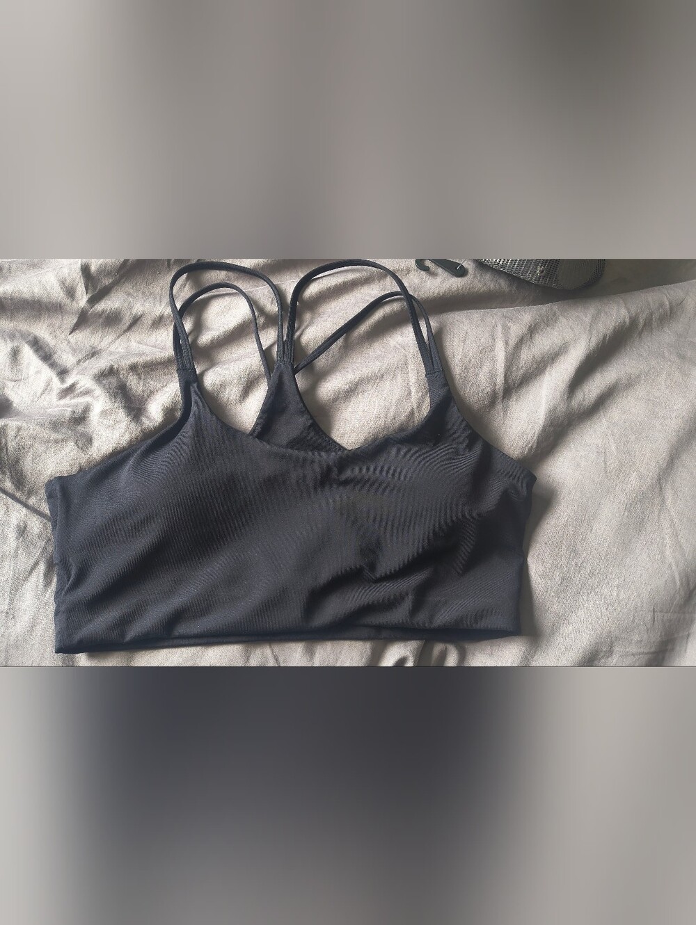 Fabletics Black Strappy sports Bra - Women Workout